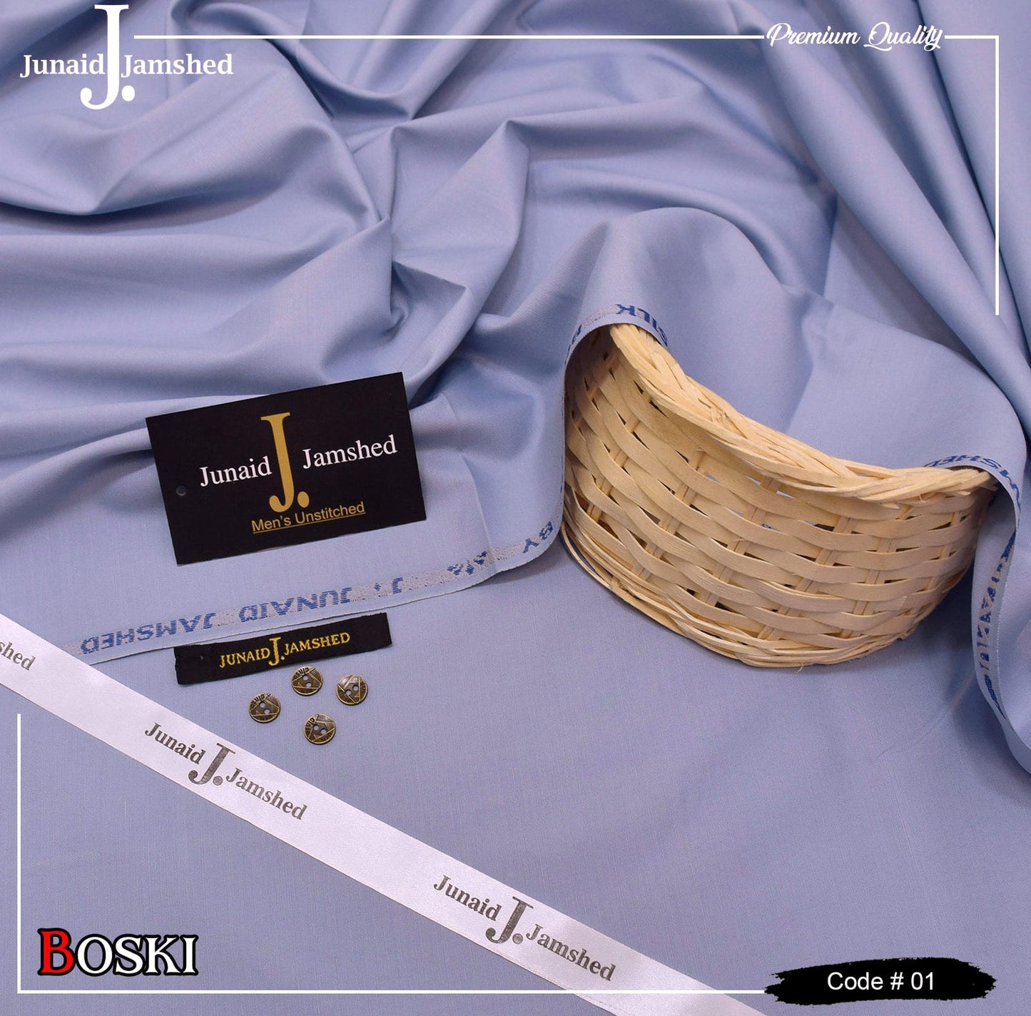 "Junaid Jamshed Wash & Wear Boski - 4 Season Fabric D - 01"