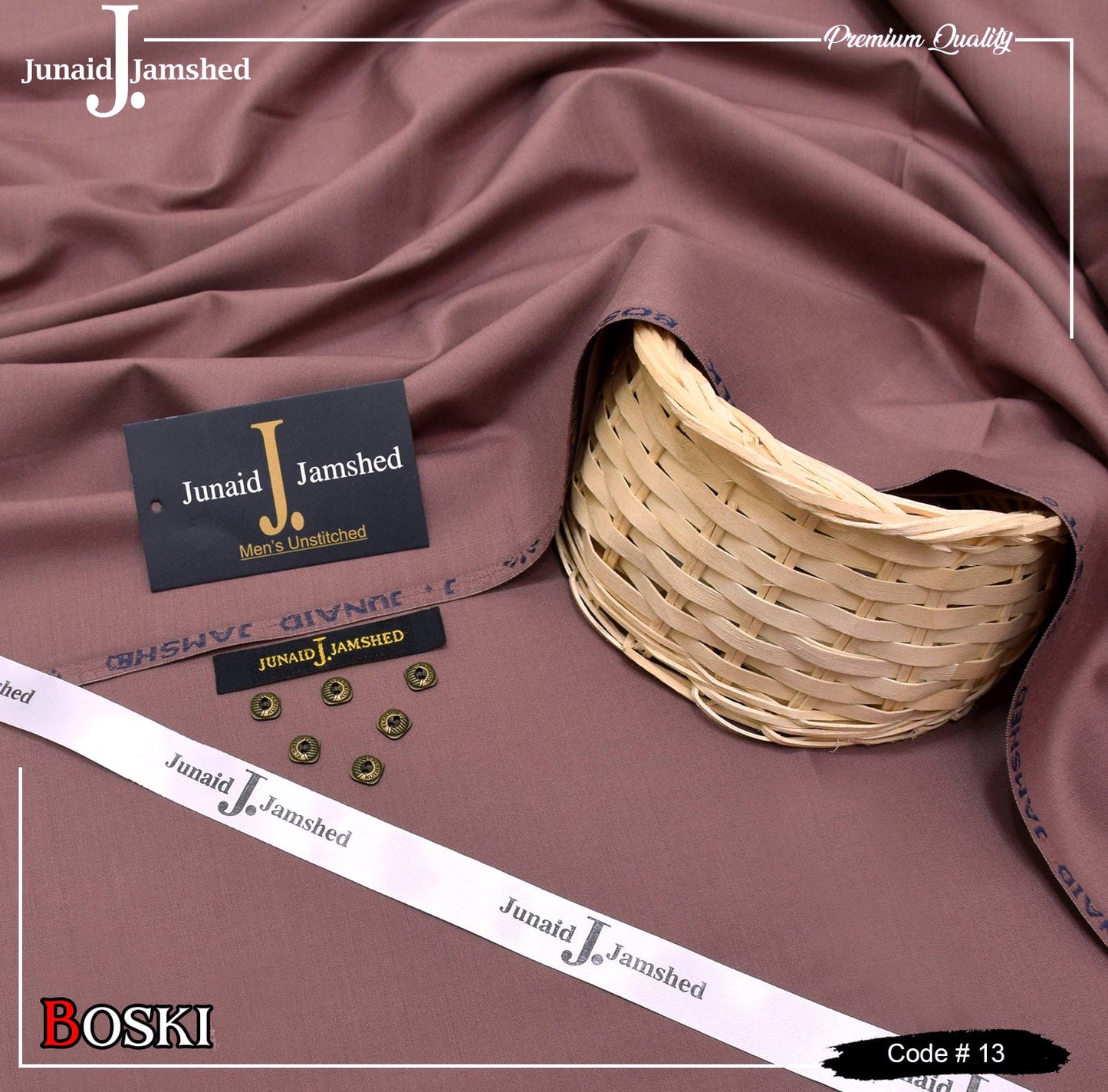 "Junaid Jamshed Wash & Wear Boski - 4 Season Fabric D - 13"