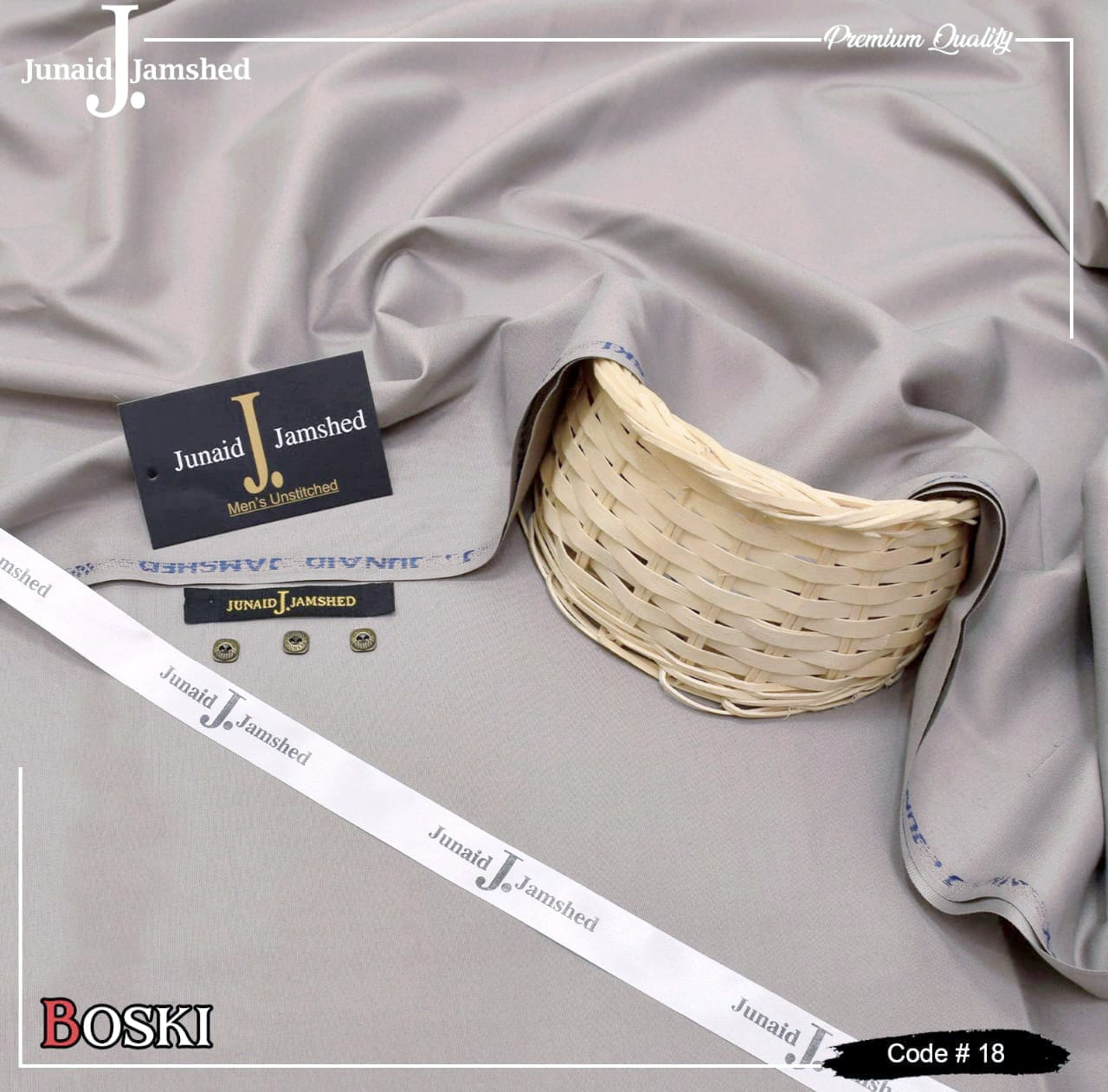 "Junaid Jamshed Wash & Wear Boski - 4 Season Fabric D - 18B"
