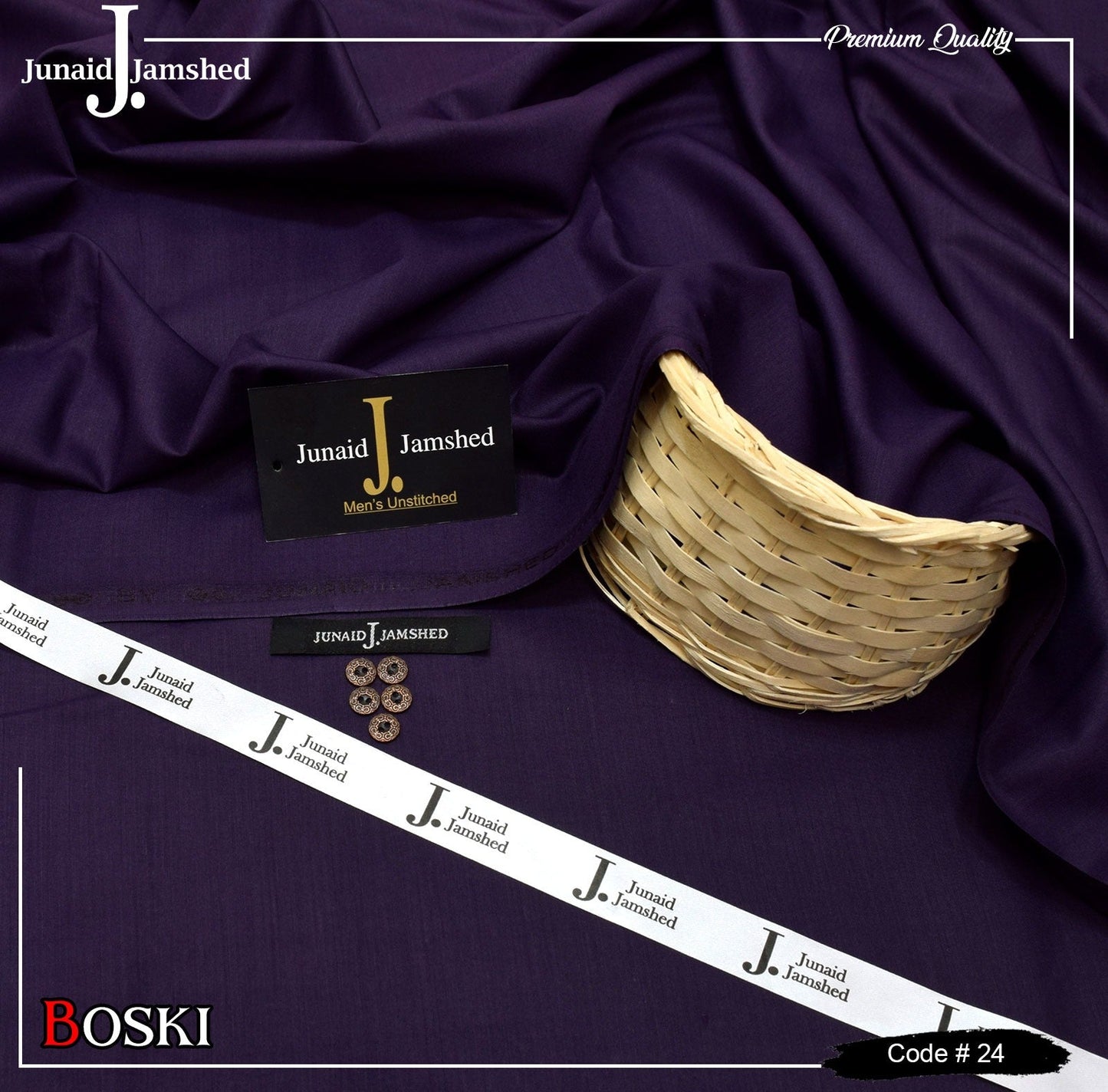 "Junaid Jamshed Wash & Wear Boski - 4 Season Fabric D - 24"