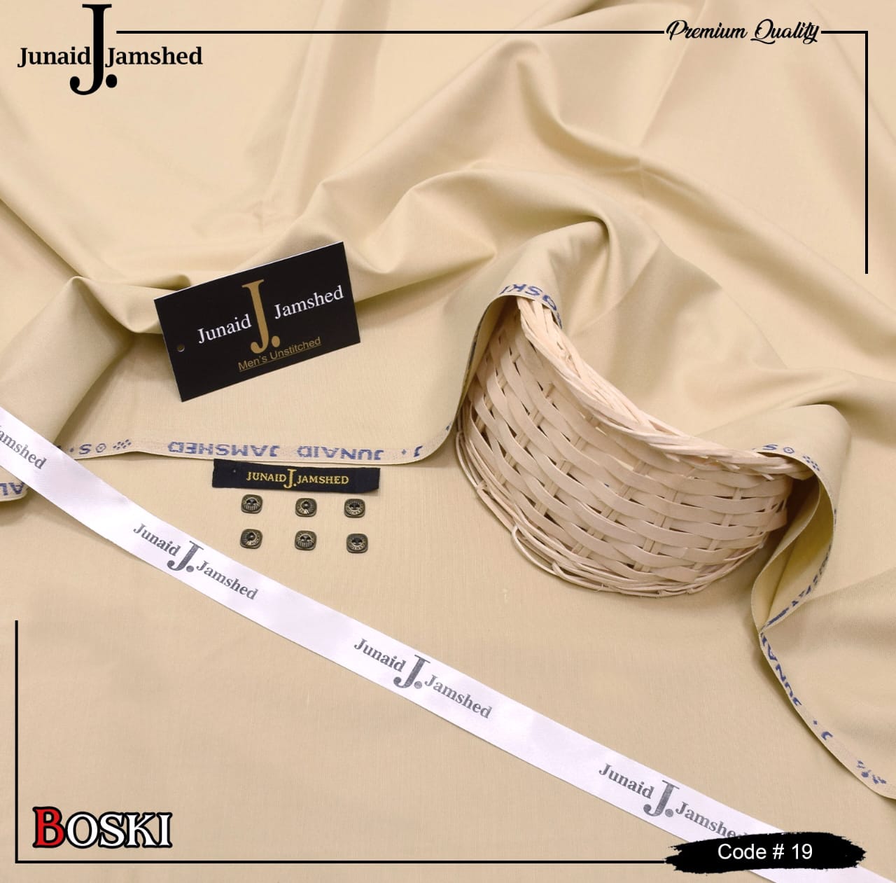 "Junaid Jamshed Wash & Wear Boski - 4 Season Fabric D - 19"