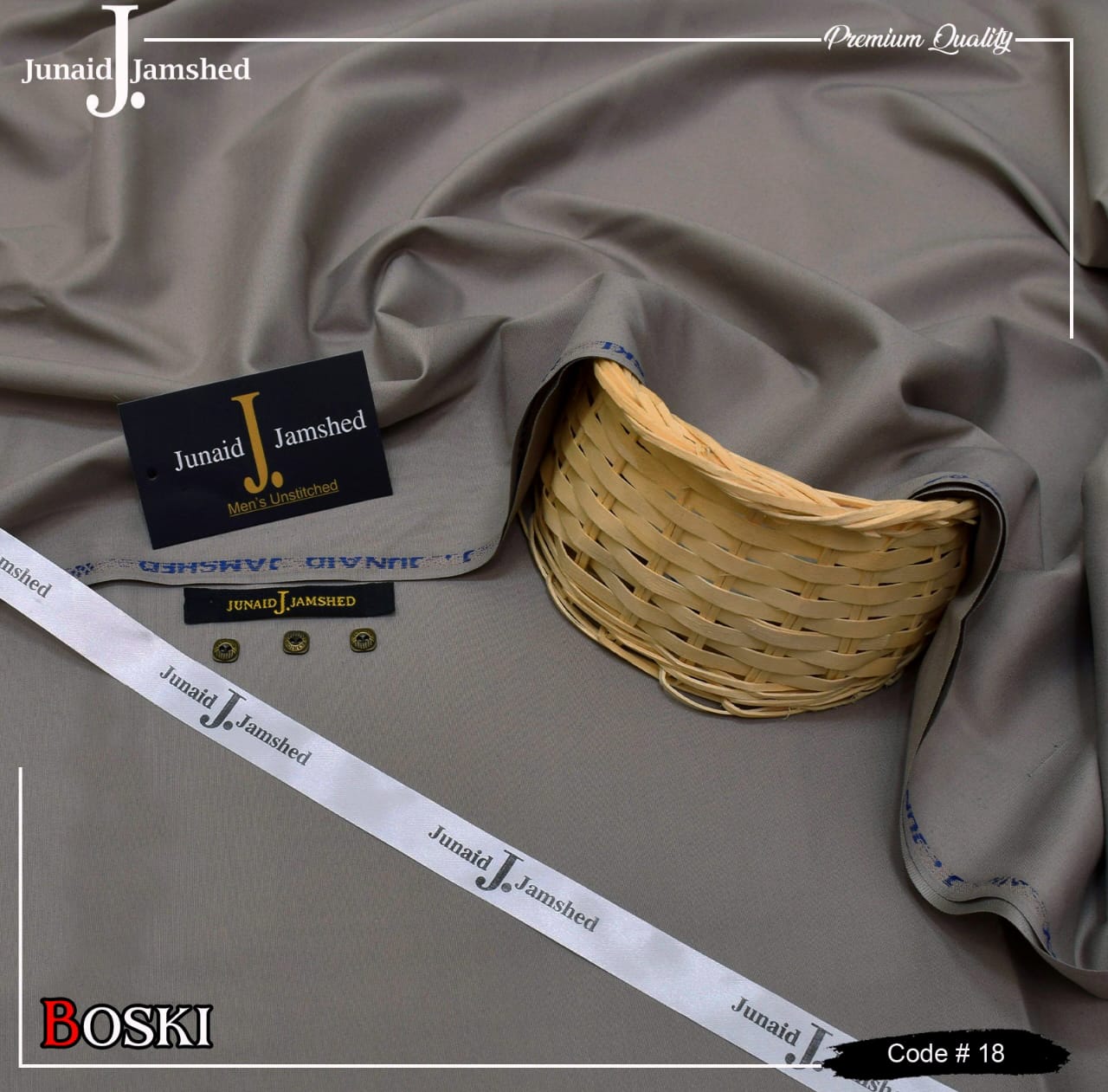 "Junaid Jamshed Wash & Wear Boski - 4 Season Fabric D - 18A"