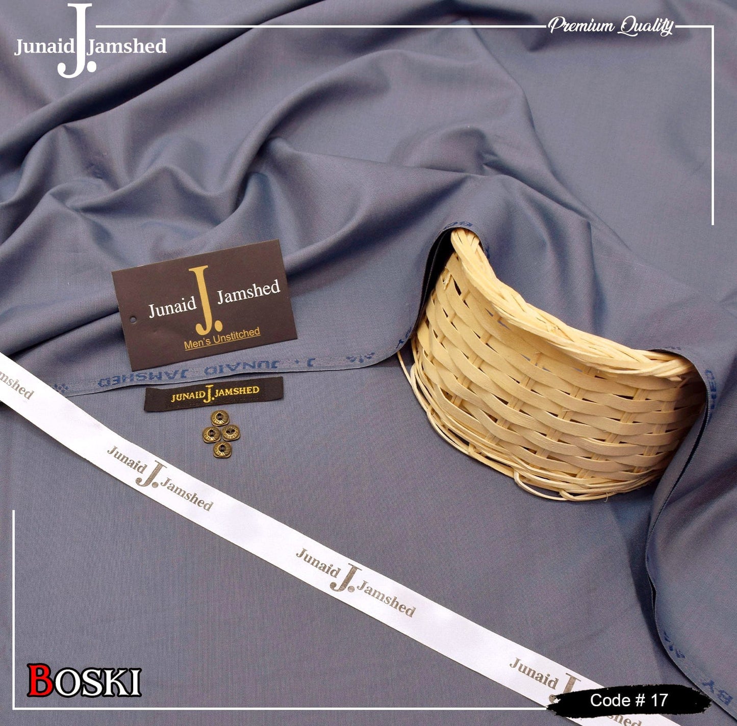 "Junaid Jamshed Wash & Wear Boski - 4 Season Fabric D - 17"