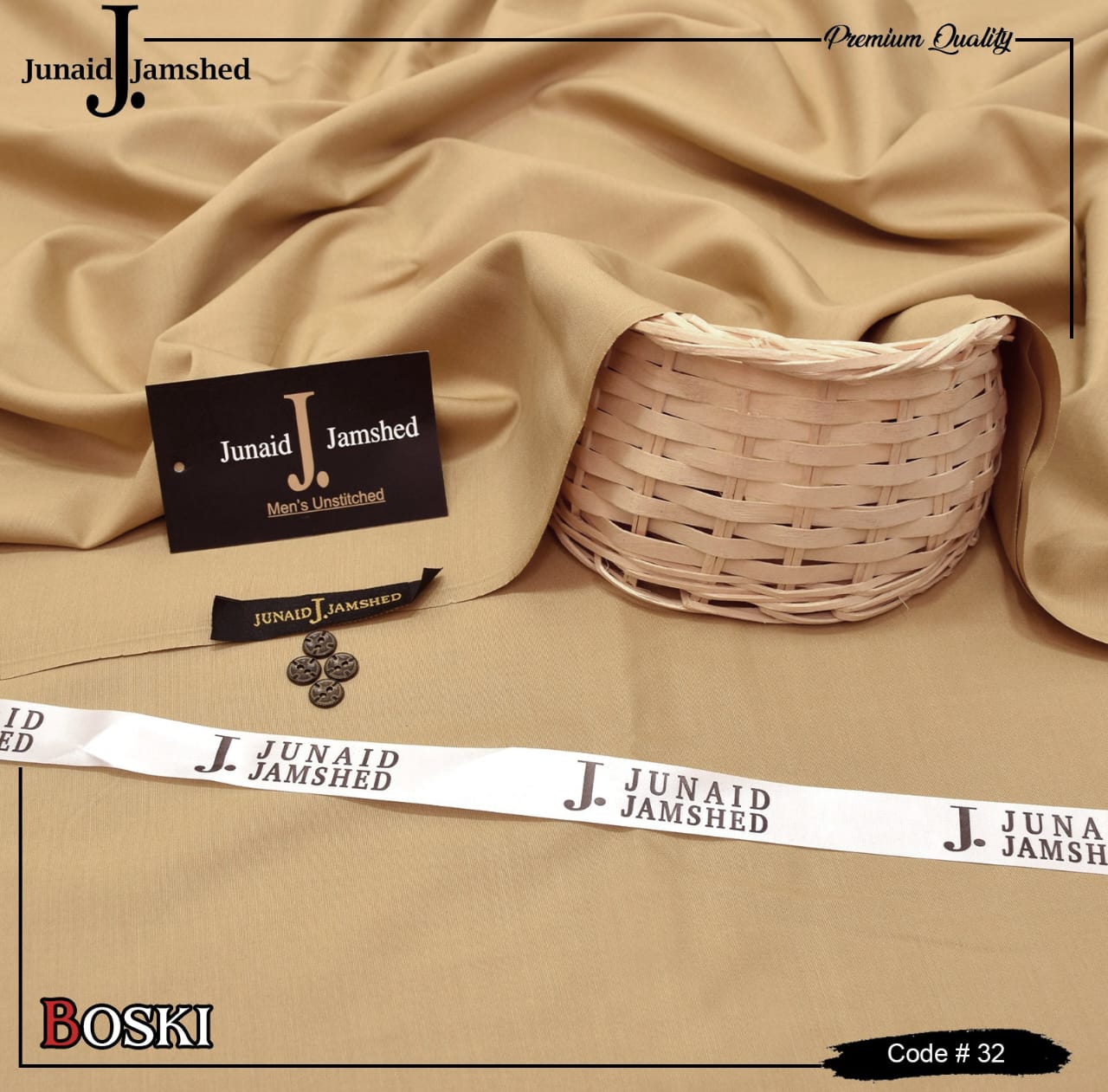 "Junaid Jamshed Wash & Wear Boski - 4 Season Fabric D - 32"